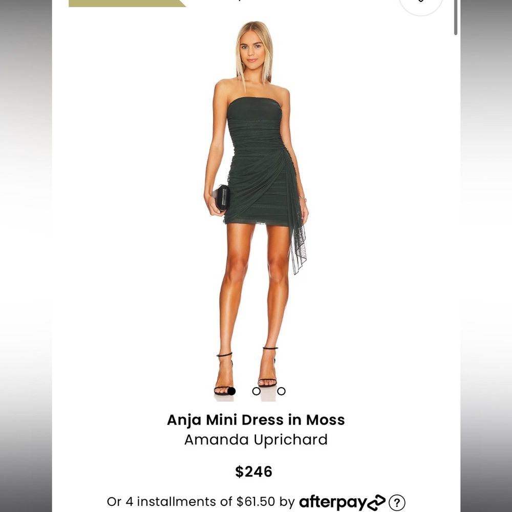 Amanda Uprichard Anja Mini Dress in Moss